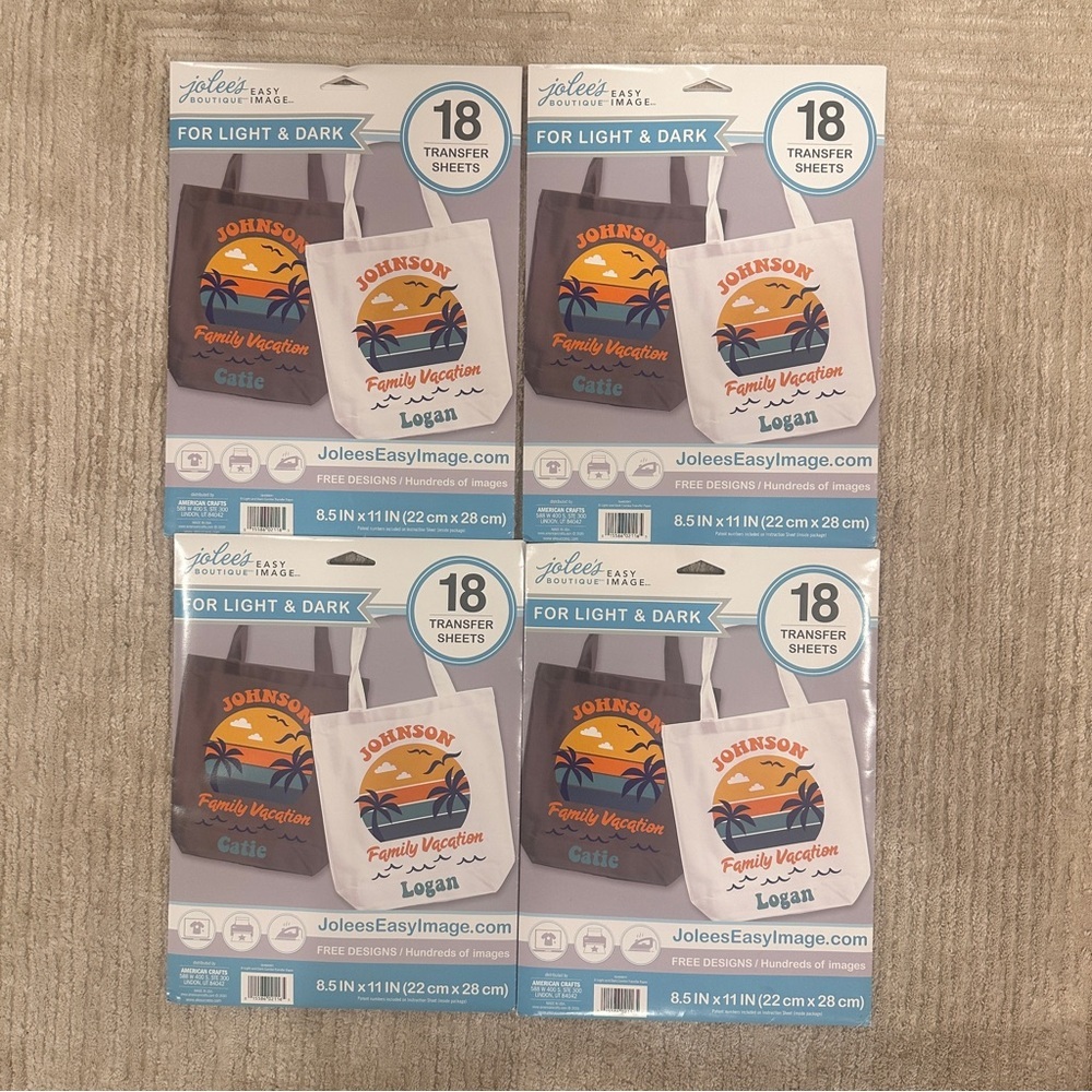 Jolee's Easy Image- (4- packs of 18) Transfer Sheets For Light & Dark 8.5" x 11"